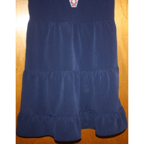 Wonder Nation Girl's Dress Size M(7/8) Navy  SS Flare Colorful V  Cutout Back - Picture 3 of 6